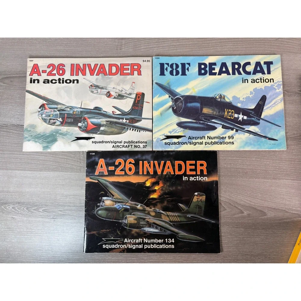 Squadron Signal Publications Aircraft in Action Books Lot of 3 Invader‎ Bearcat
